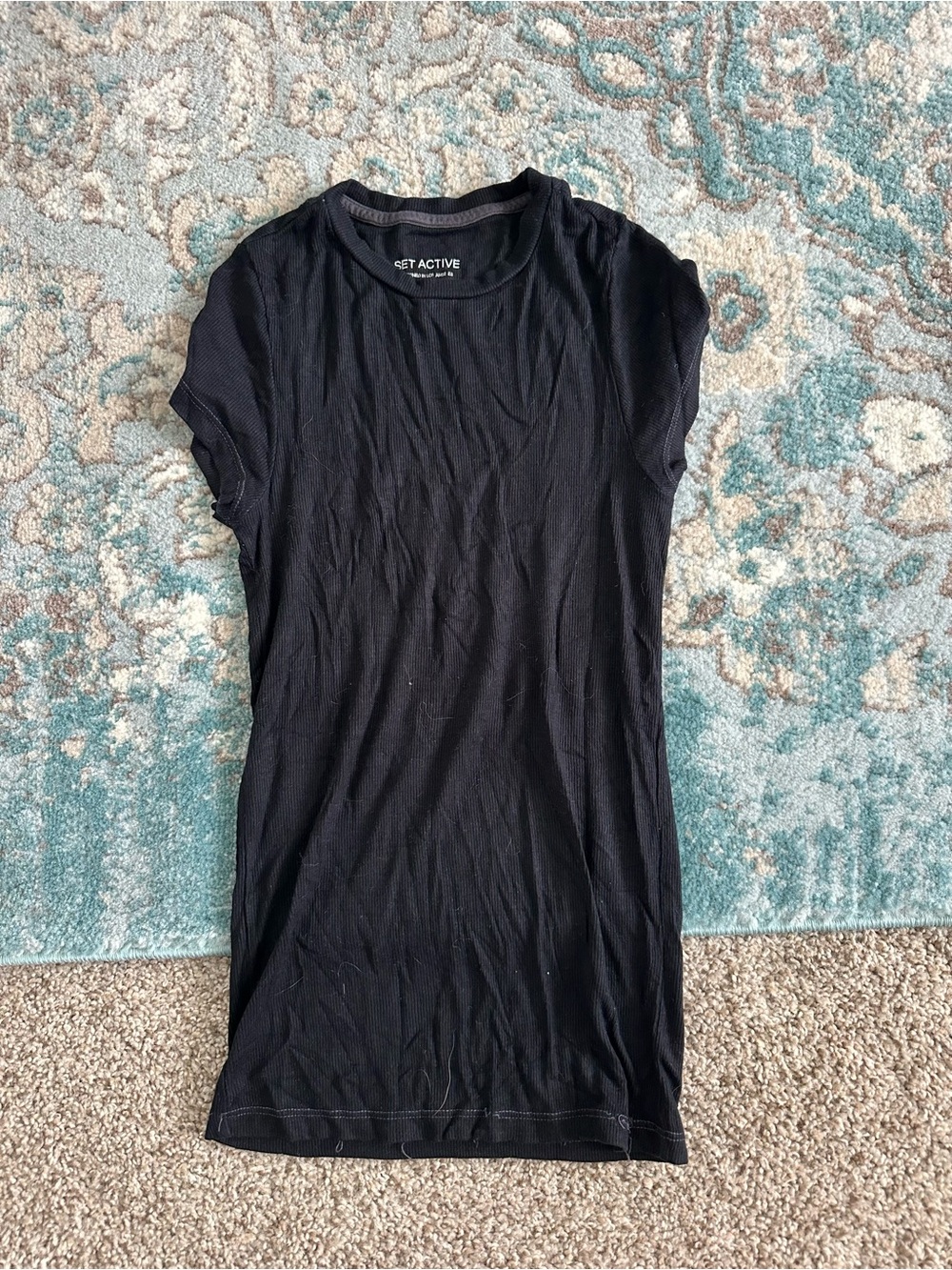 SET Active Black Short-Sleeve Crewneck Top